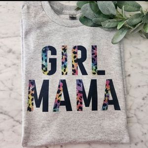 Girl mama shirt rainbow cheetah print cute popular girl mom popular